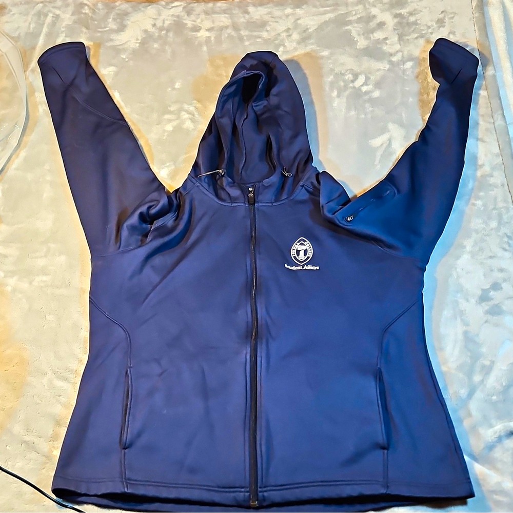 Sport-Tek Women's XL Blue Full Zip Hooded Track Jacket Fleece Polyester